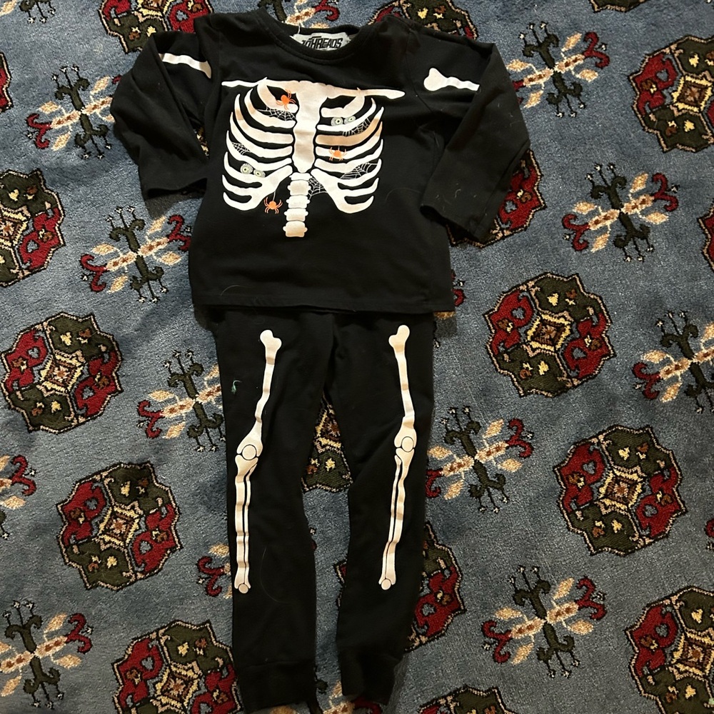 Black Skeleton Kids pjs